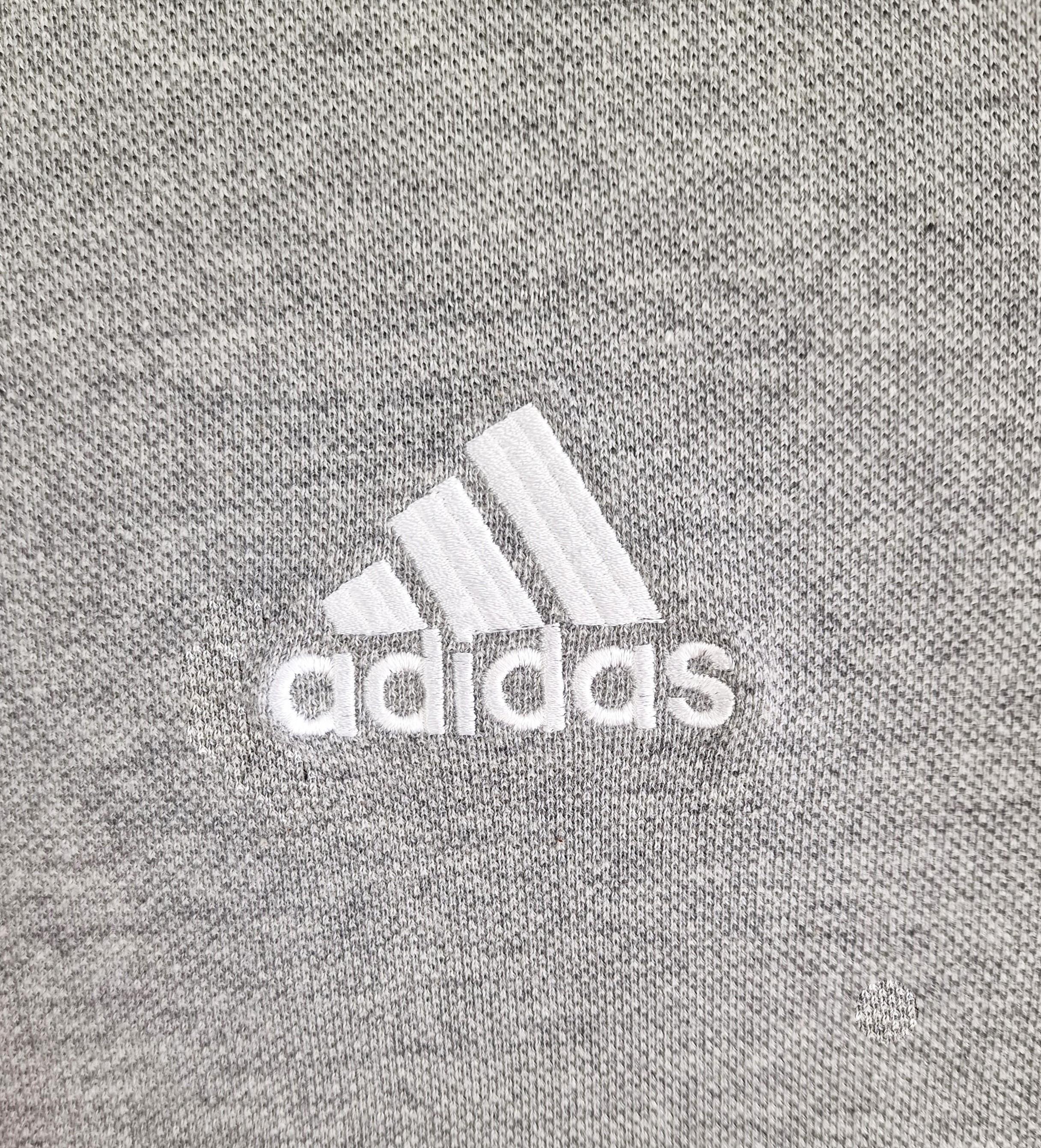 Polo manica corta in cotone da uomo Adidas grigio