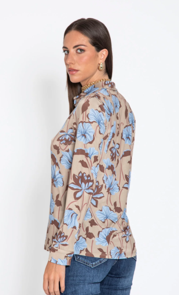 Camicia di jersey stampa floreale Edas donna