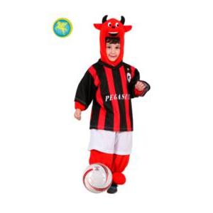 Vestito carnevale bambino diavoletto calciatore rossonero