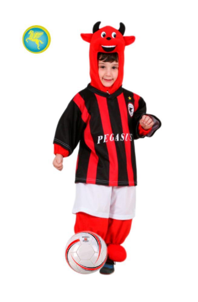 Vestito carnevale bambino Diavoletto calciatore rossonero