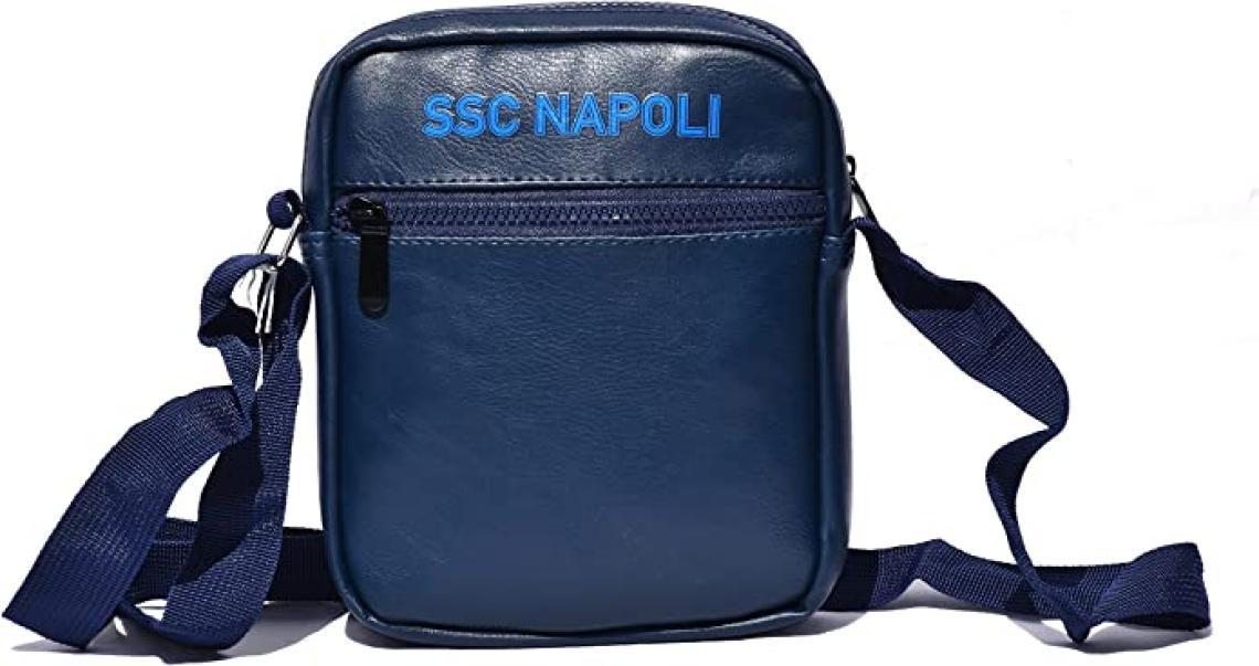 Borsello Enzo Castellano 121543. Marsupio SSC Napoli, prodotto ufficiale, ecopelle, blu