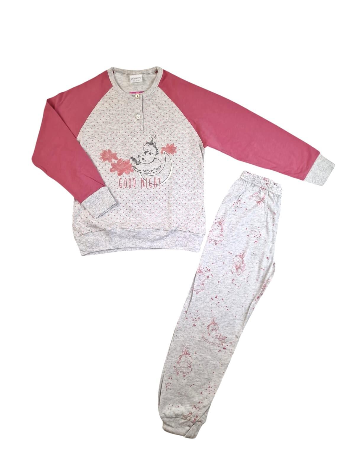Pigiama cotone jersey da bambina unicorno
