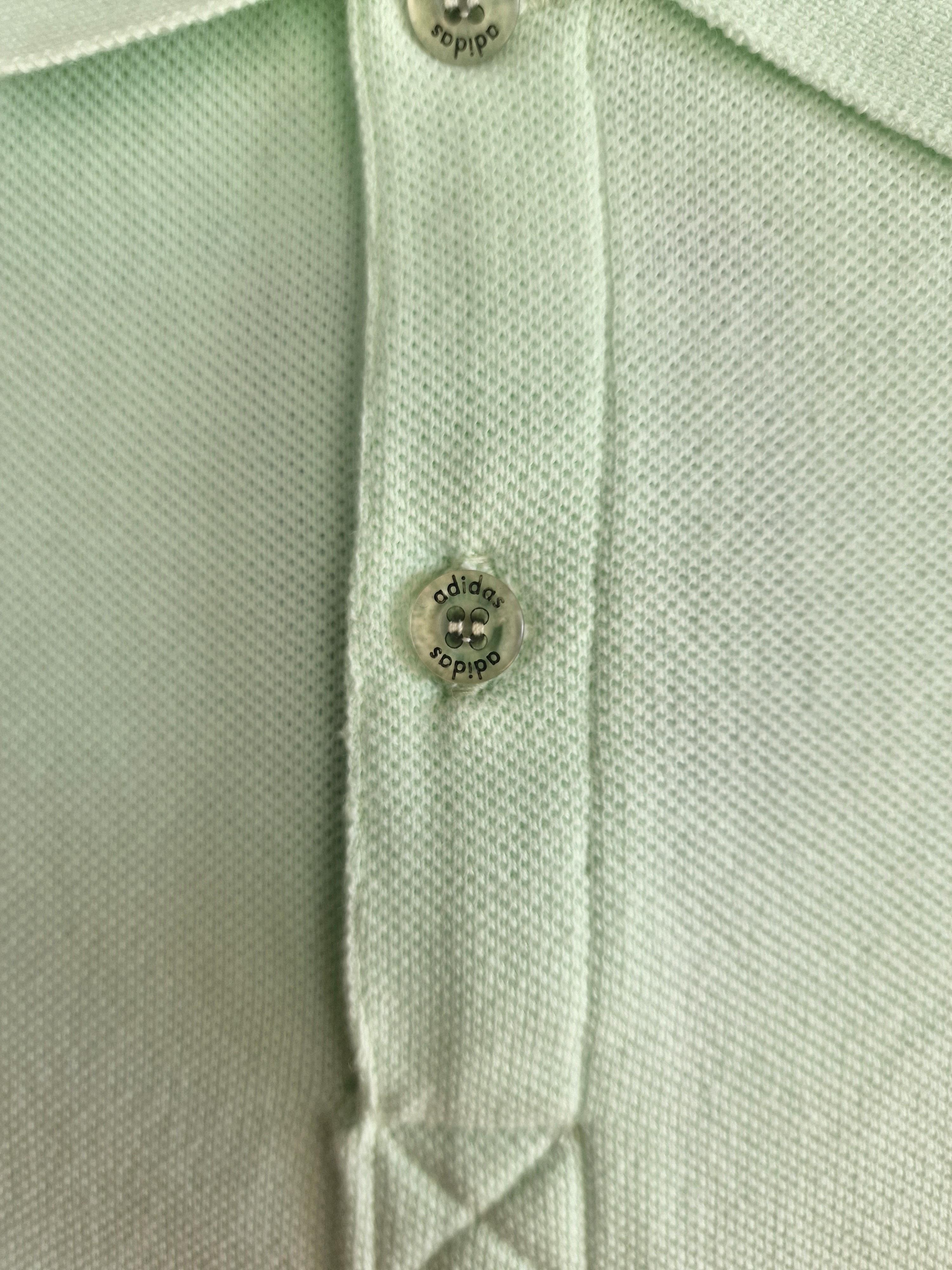 Polo manica corta da uomo in cotone Adidas acqua marina