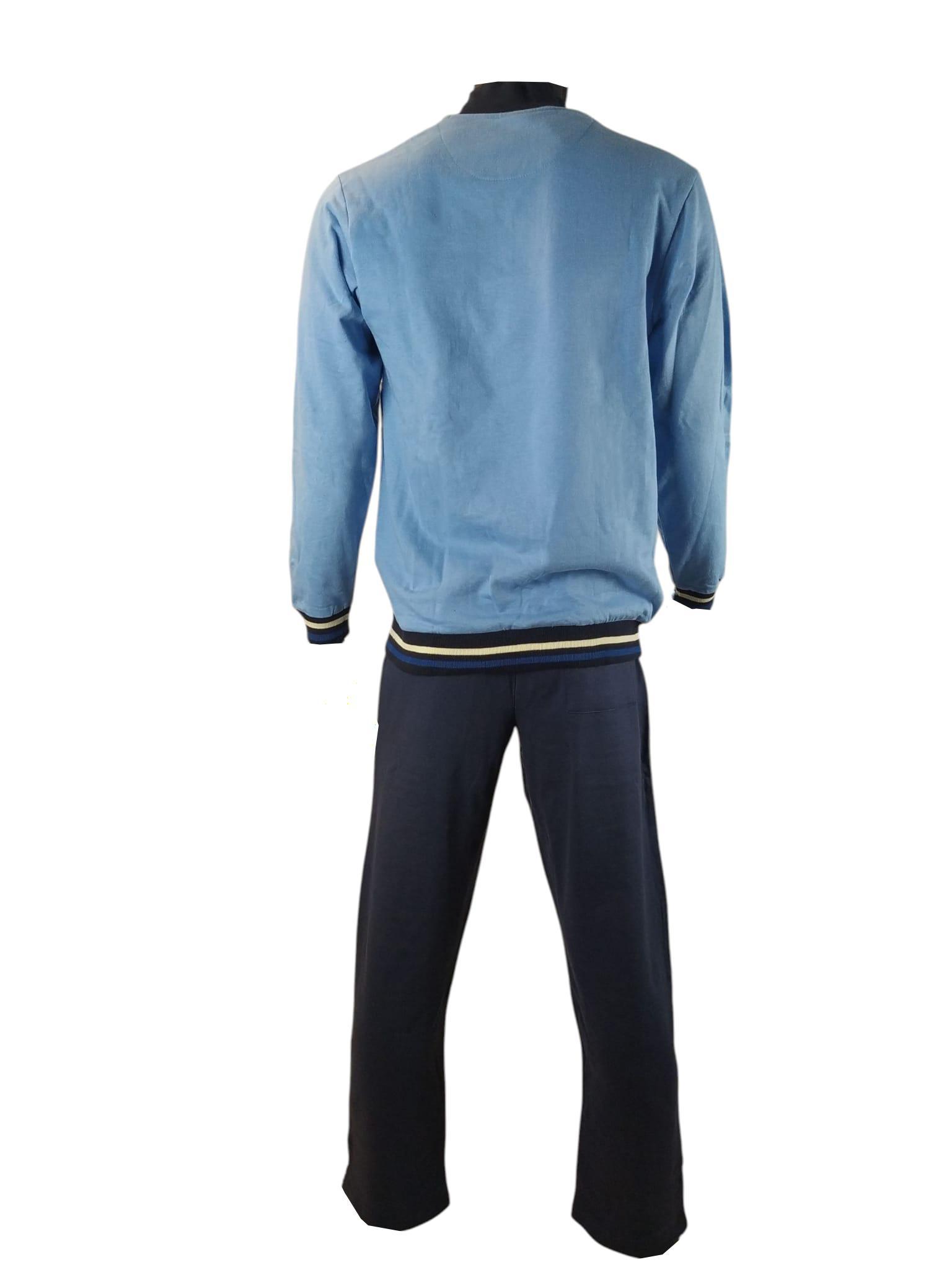 Tuta Homewear uomo felpata zip Navigare Yacht Azzurro