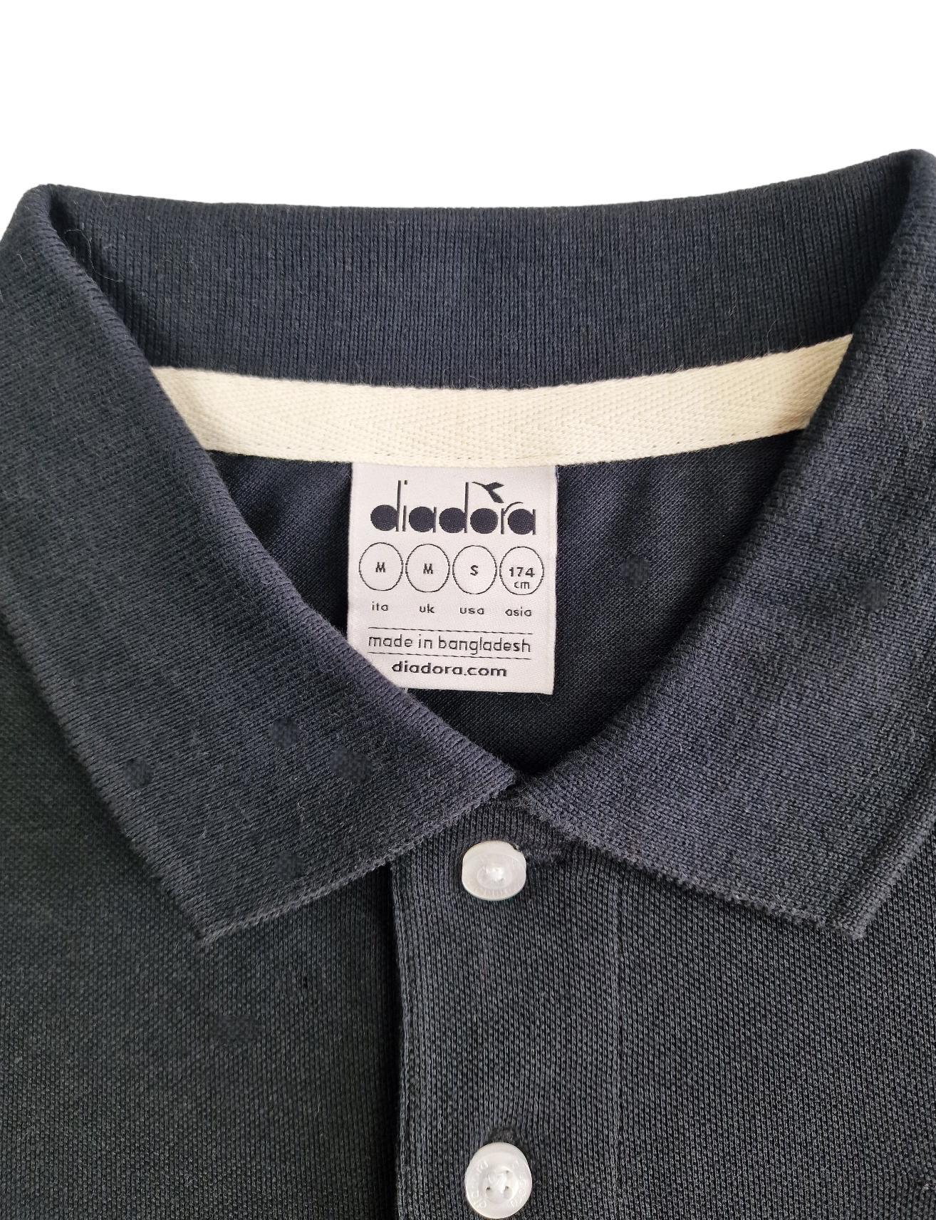 Polo manica corta in cotone da uomo Diadora nero