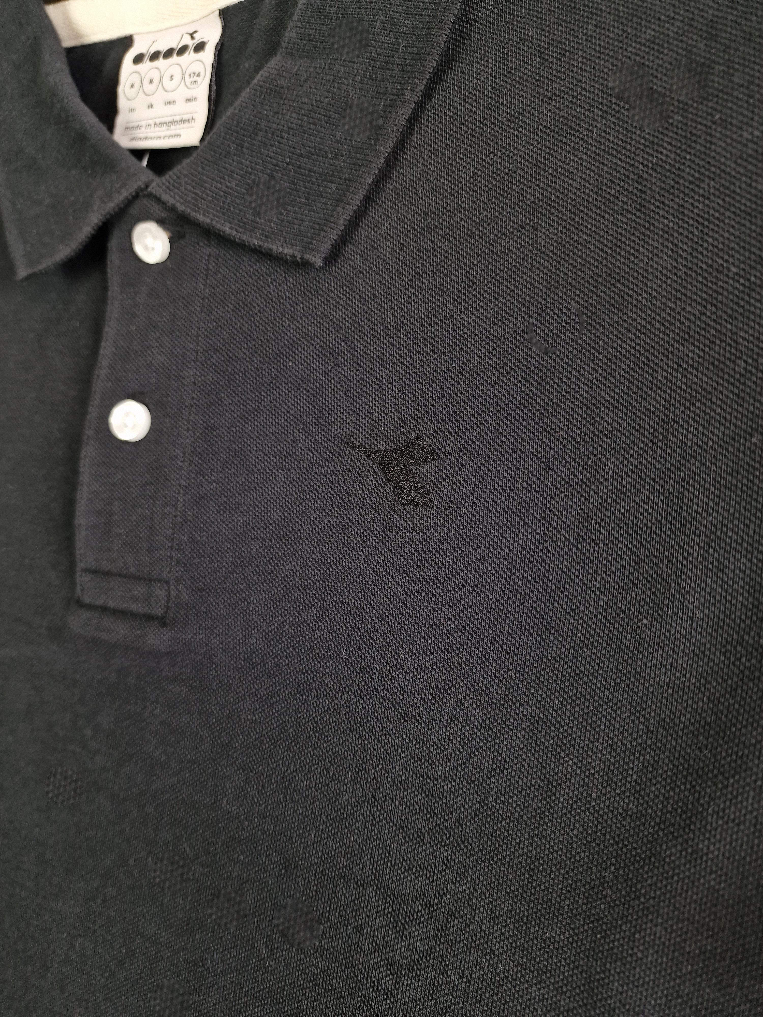Polo manica corta in cotone da uomo Diadora nero