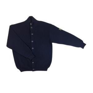 Cardigan misto lana da uomo  blu