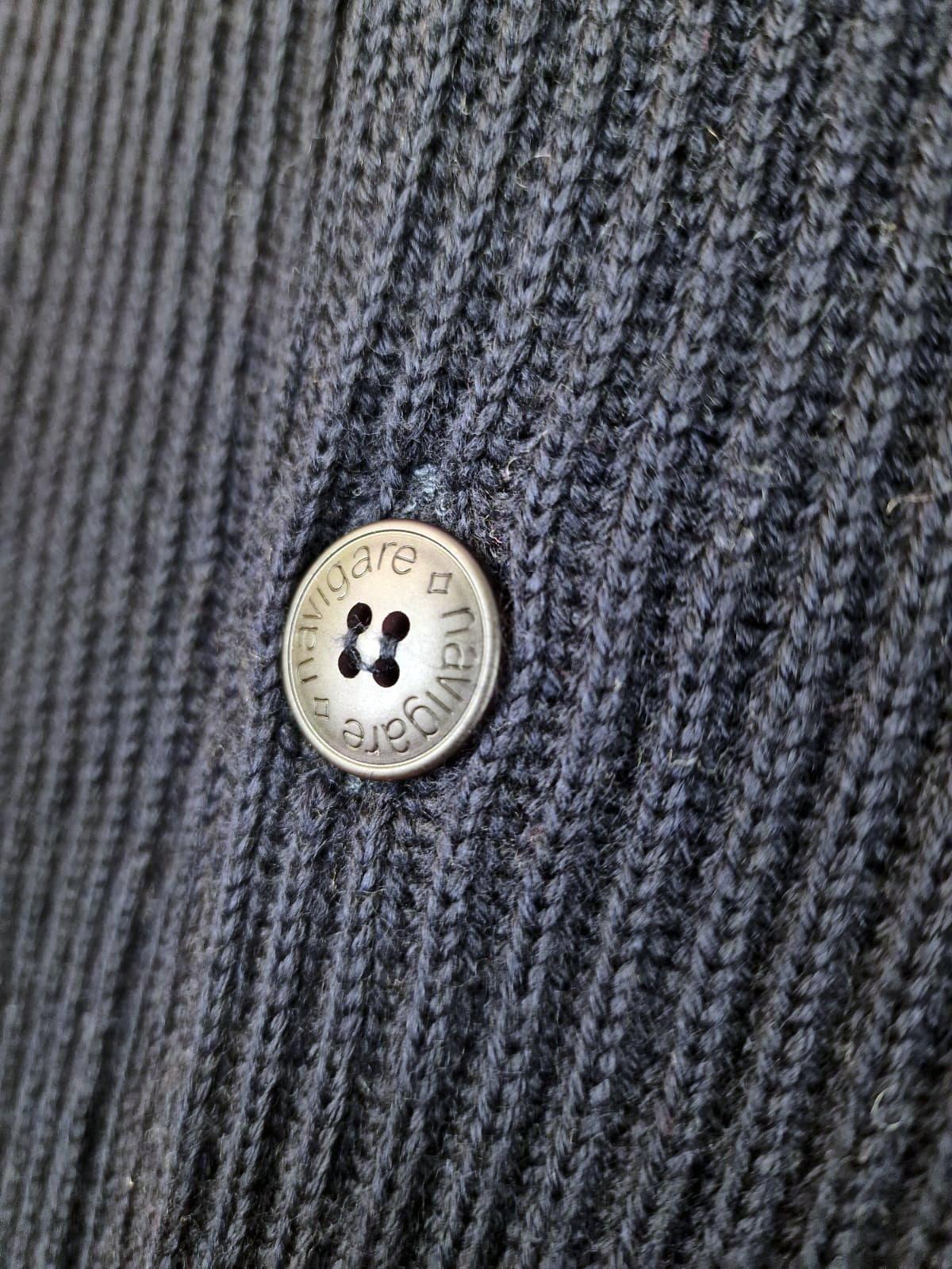 Cardigan misto lana da uomo Navigare blu