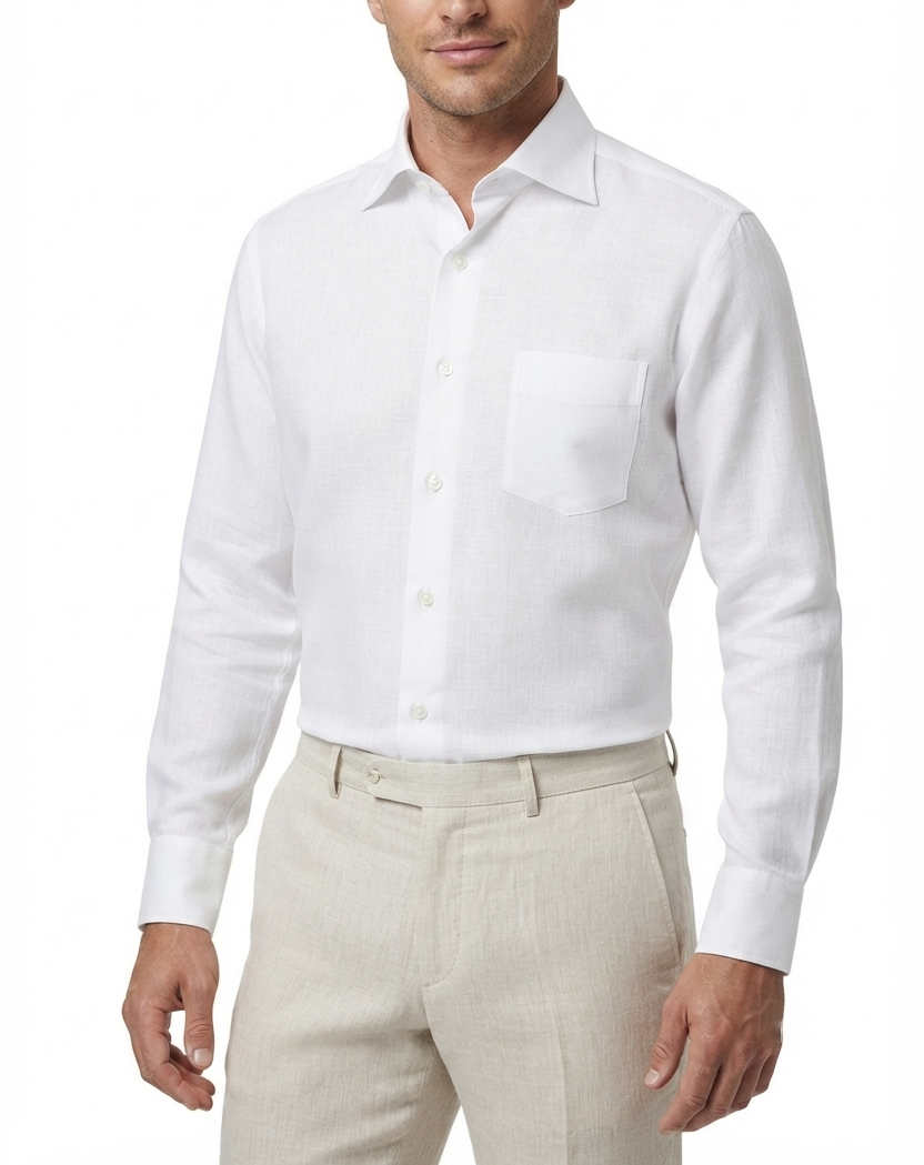 camicia-lino-bianco-01 Camicia puro lino Ingram Classic Fit