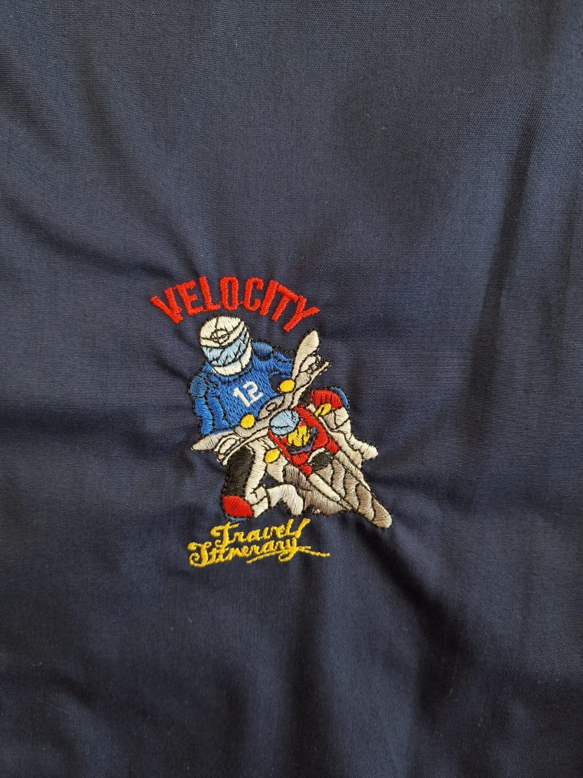 Grembiule scuola elementare da bambino blu motocicletta Ambrosino