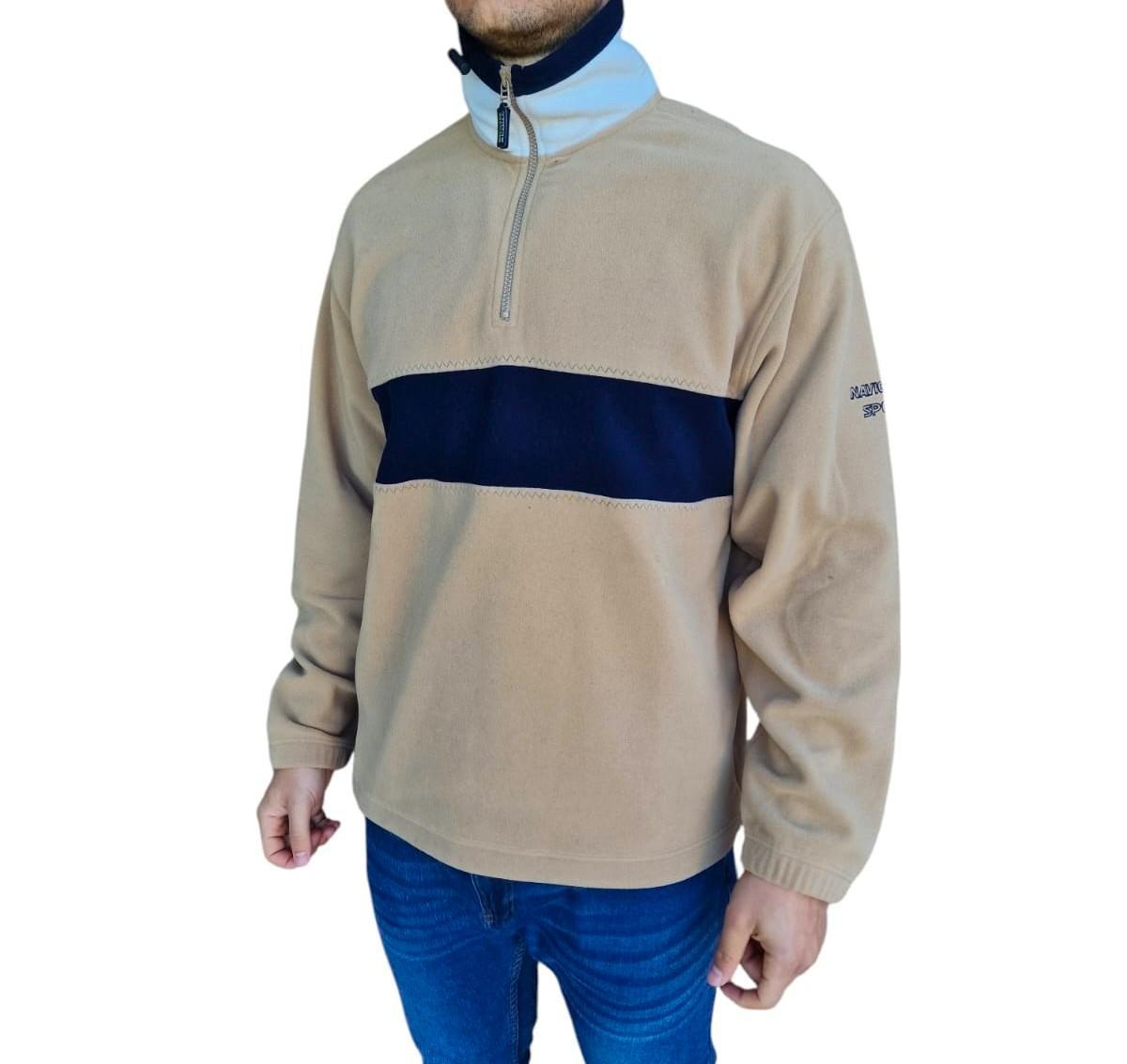 Felpa in pile mezza zip Navigare uomo