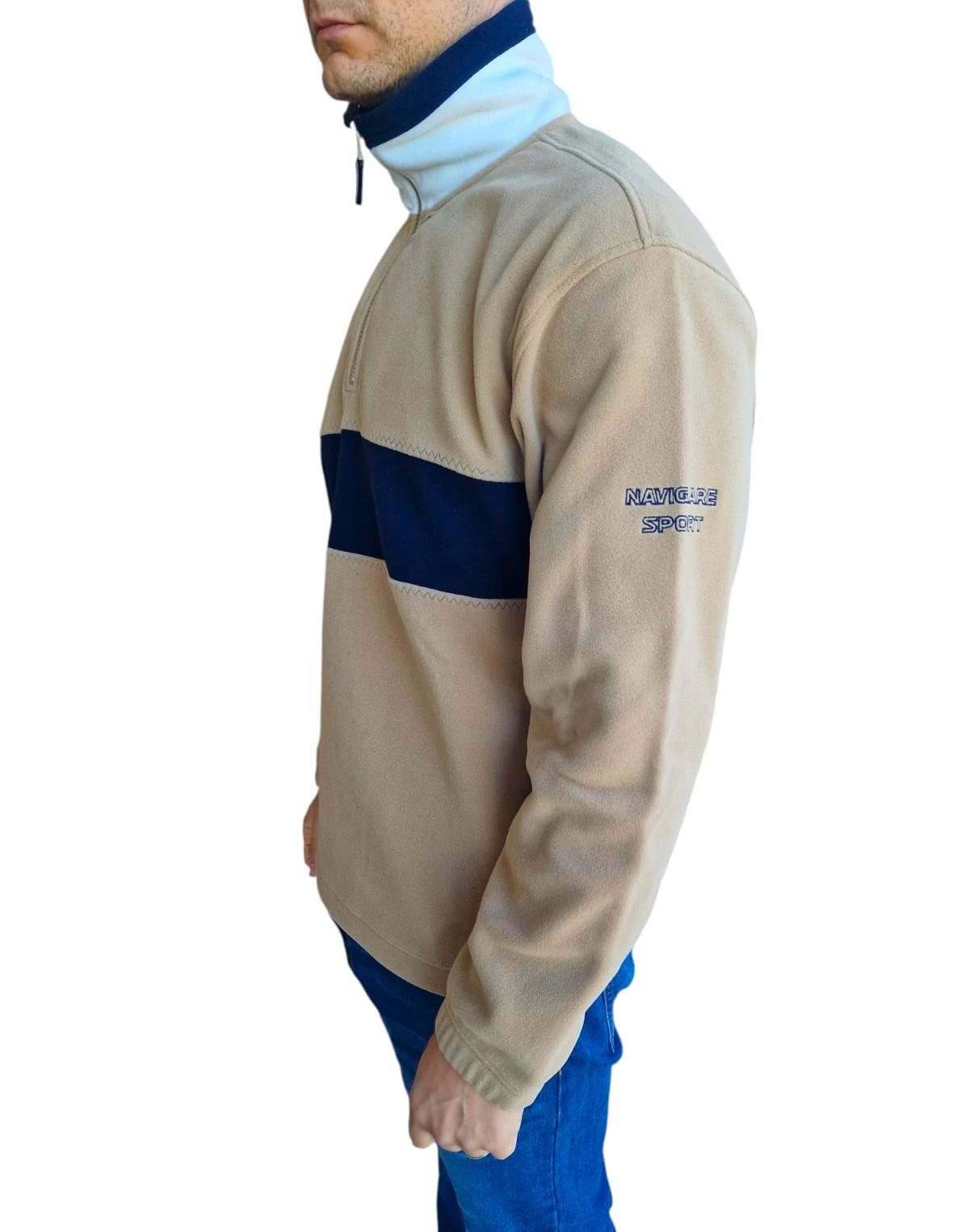 Felpa in pile mezza zip Navigare uomo