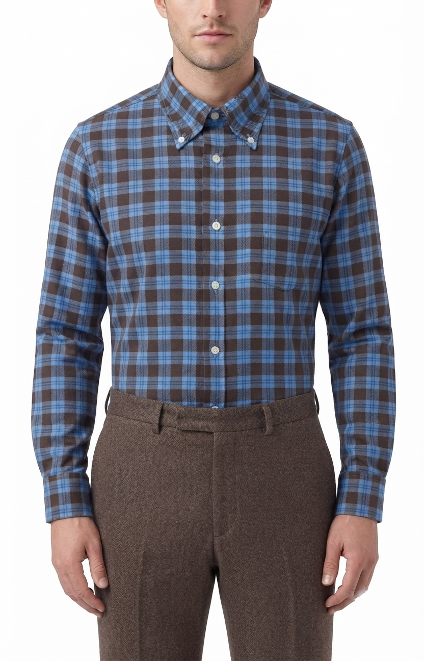 camicia-flanella-02 Camicia flanella di cotone Regular Fit Ingram