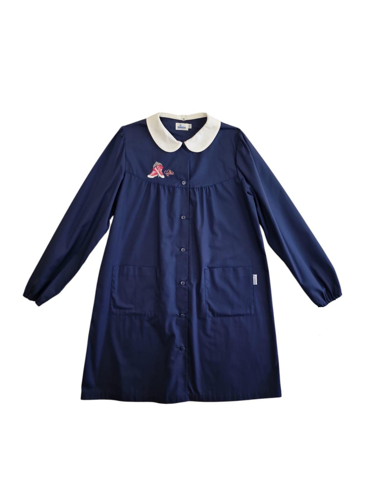 Grembiule zip scuola elementare da bambina blu Siggi converse