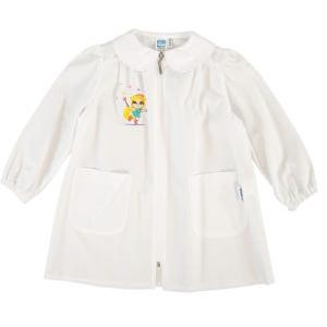 Grembiule asilo bianco bambina zip ricamo fatina