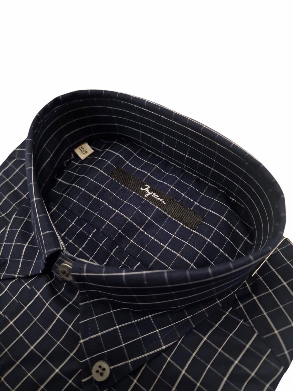 Camicia Ingram Classic Fit quadri blu