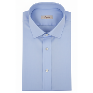 Camicia  classic fit in cotone celeste