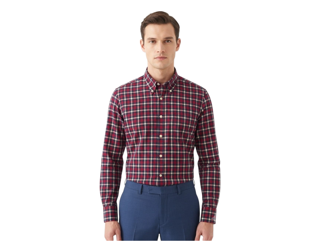 Camicia flanella leggera cotone Ingram