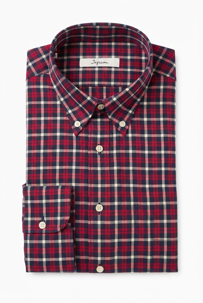 Camicia flanella leggera cotone Ingram