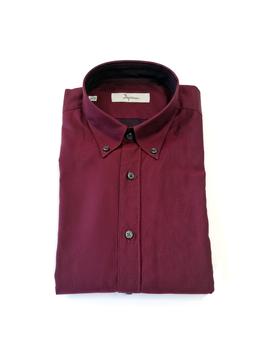 Camicia Slim Fit Ingram uomo bordeaux