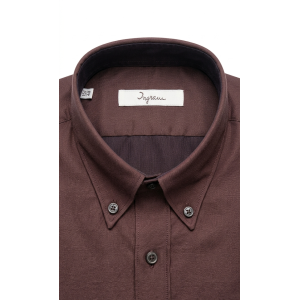 Camicia slim fit  uomo marrone