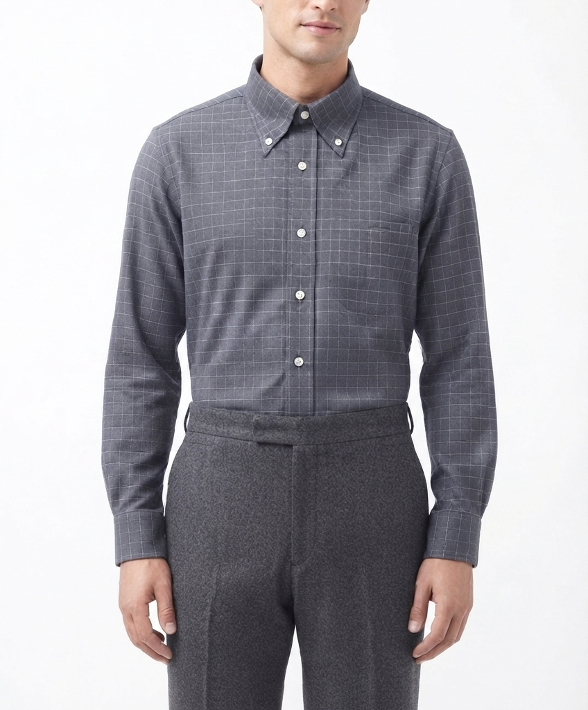 camicia-flanella-ingram-01 Camicia flanella di cotone Classic Fit Ingram
