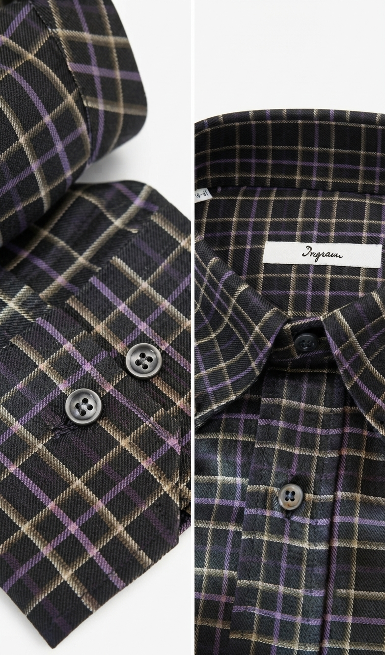 camicia-manica-lunga-02 Camicia flanella leggera cotone Ingram Classic Fit