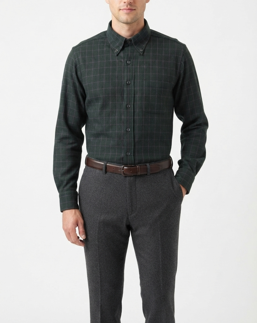 camicia-uomo-01 Camicia flanella di cotone Ingram uomo