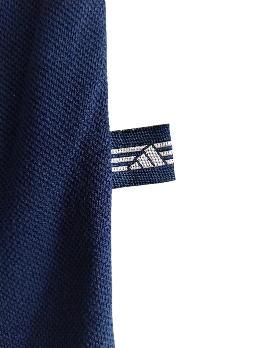Polo Uomo Adidas Anni 90/Y2K con zip in cotone piquet Blu Navy