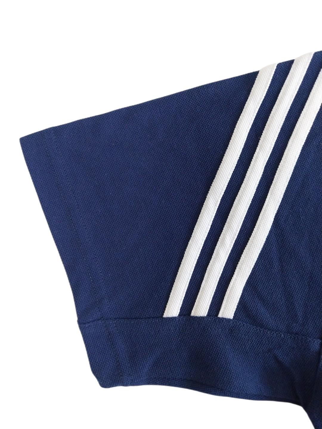 Polo Uomo Adidas Anni 90/Y2K con zip in cotone piquet Blu Navy