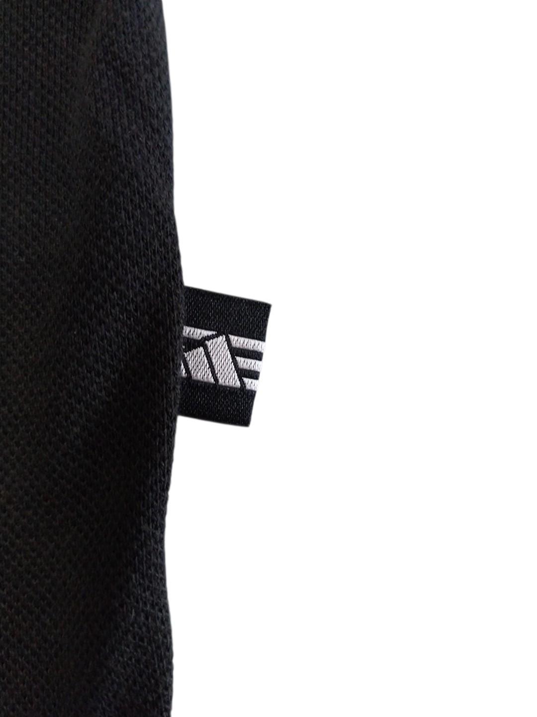 Polo Uomo Adidas Anni 90/Y2K con zip in cotone piquet Nero
