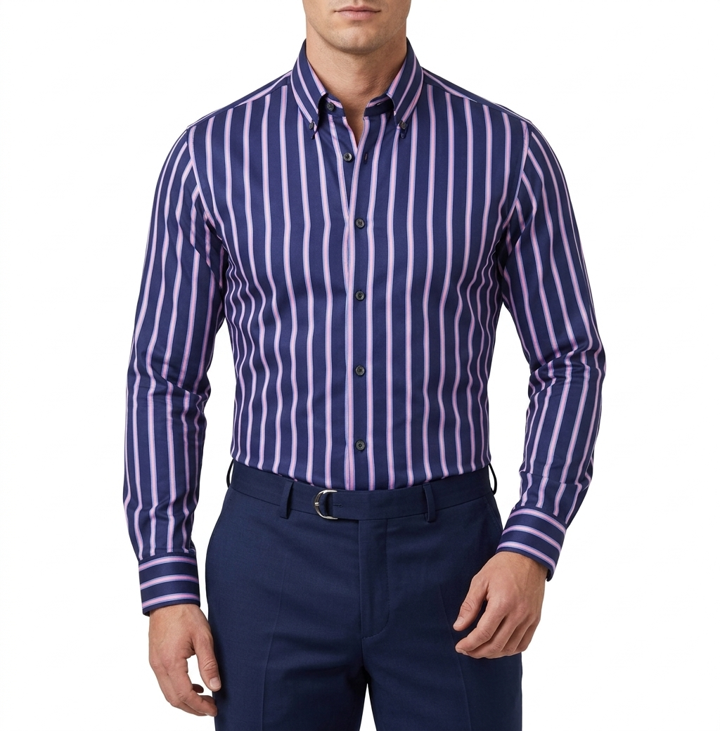 camicia-ingram-slim-blu-uomo-con-righe-01 Camicia Ingram Slim blu uomo con righe