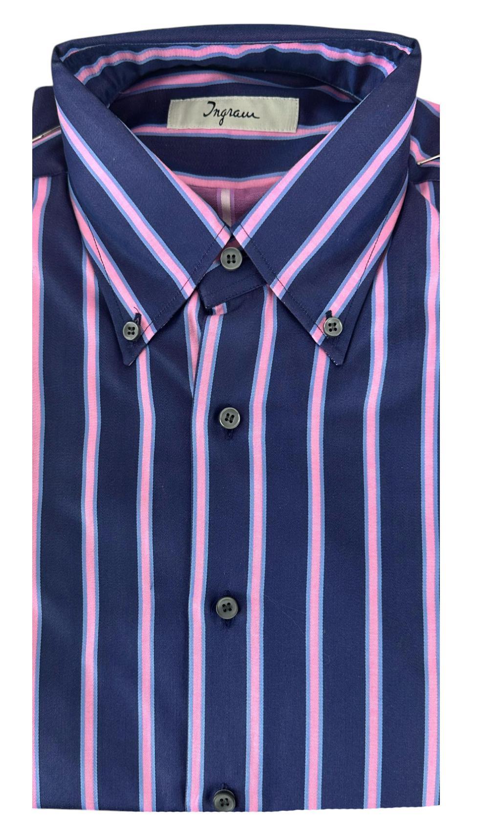 camicia-ingram-slim-blu-uomo-con-righe-02 Camicia Ingram Slim blu uomo con righe