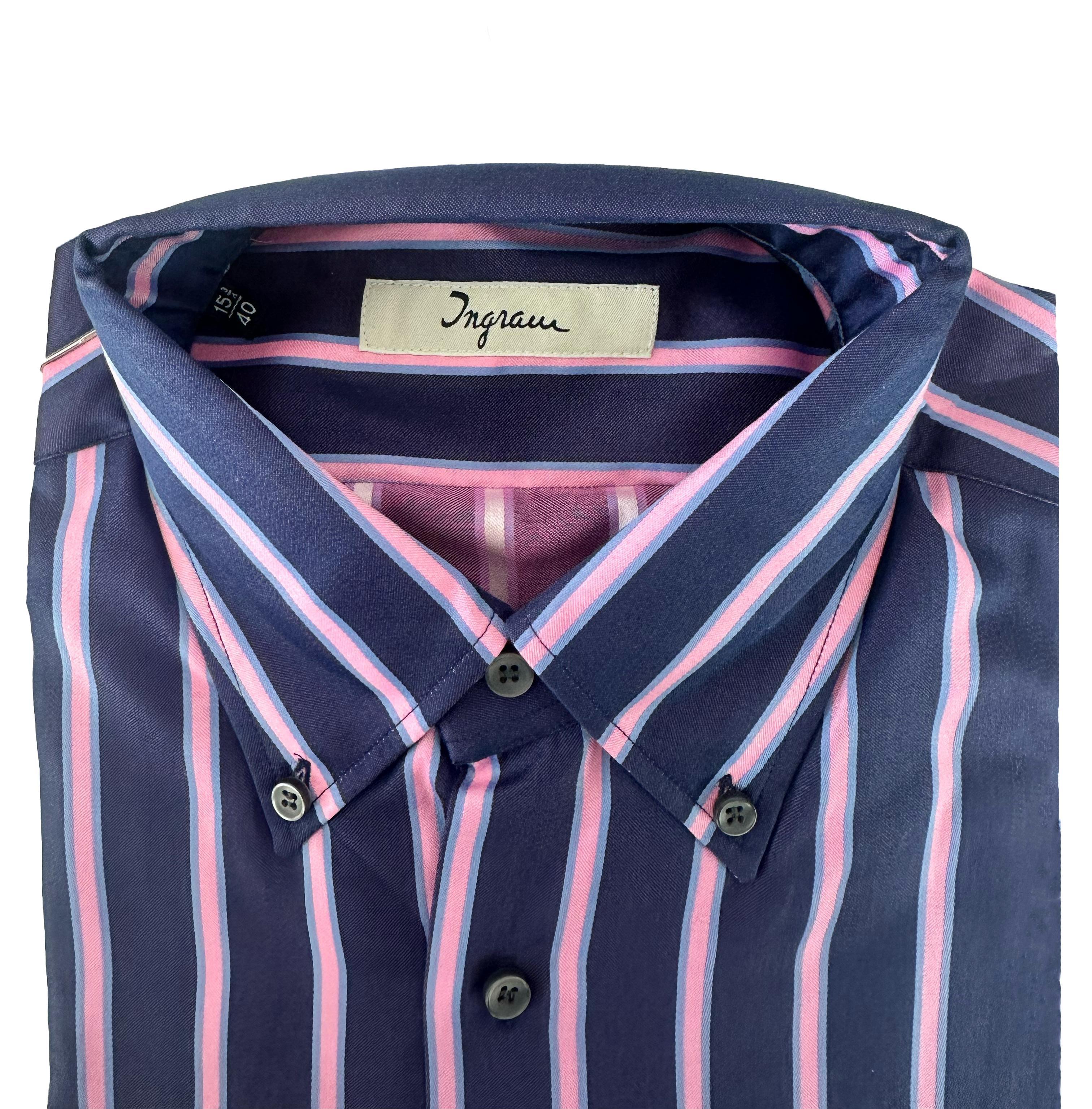 camicia-ingram-slim-blu-uomo-con-righe-03 Camicia Ingram Slim blu uomo con righe