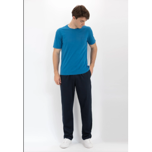Pant lungo jersey fondo dritto  blu