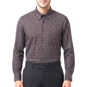 Camicia flanella di cotone regular fit