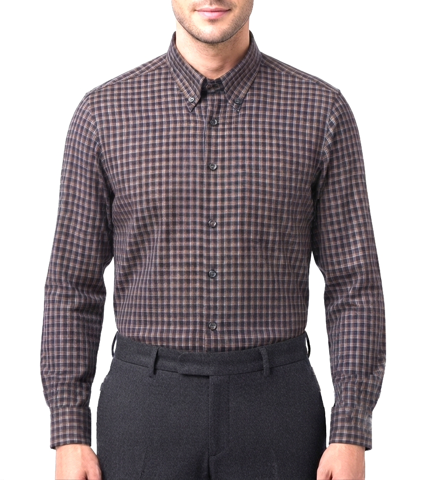 camicia-flanella-uomo-01 Camicia flanella di cotone Regular Fit Ingram