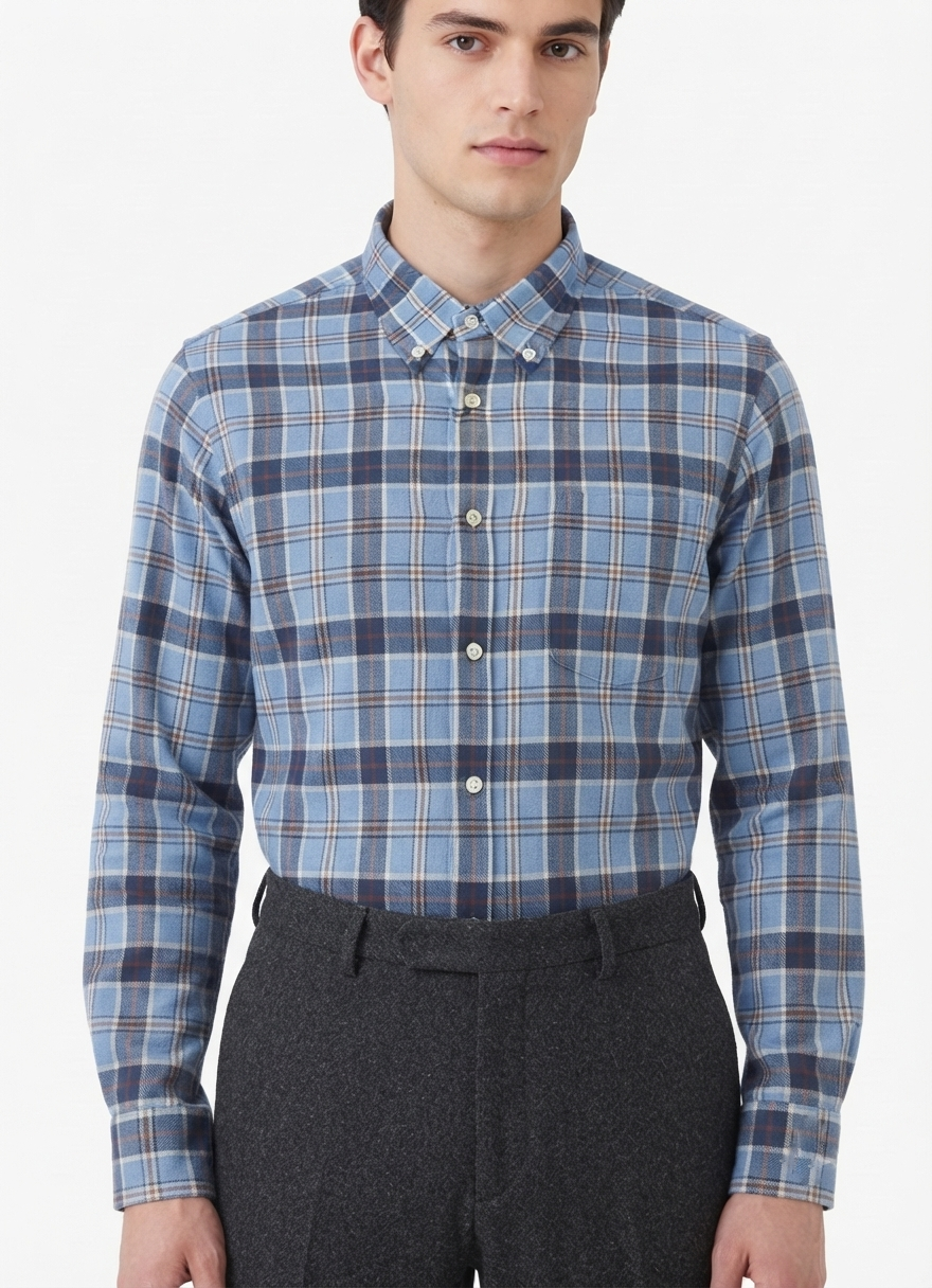 camicia-flanella-ingram-02 Camicia flanella di cotone Regular Fit Ingram