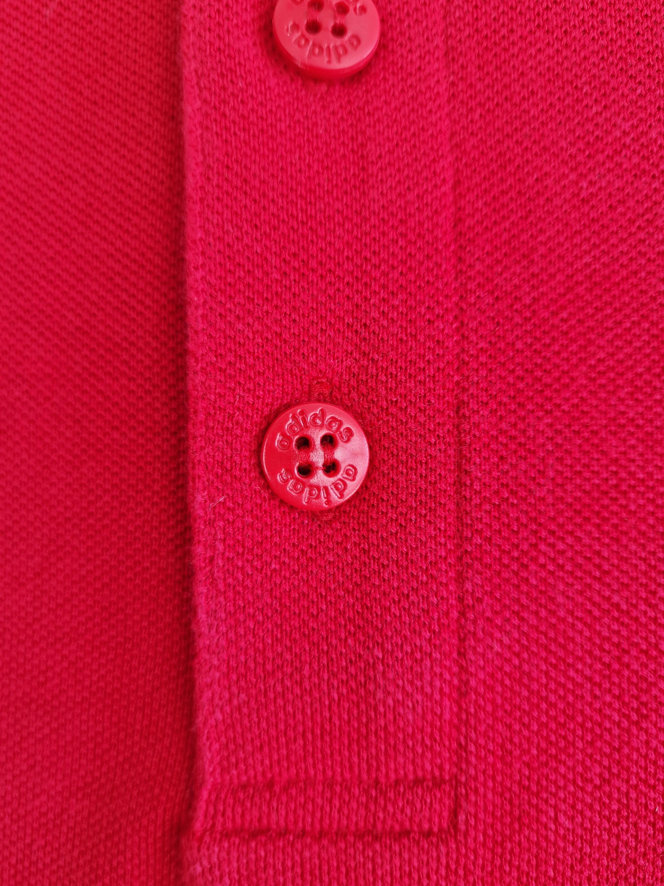 Polo manica corta in cotone da uomo Adidas rosso
