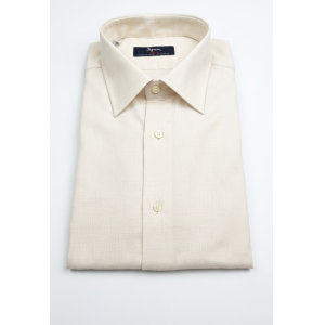 Camicia regular fit no stiro avorio