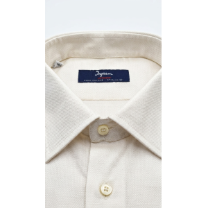 Camicia regular fit no stiro avorio