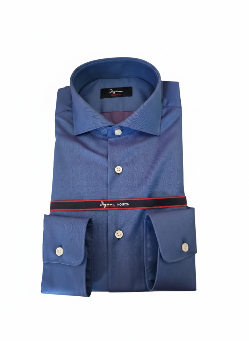 Camicia Ingram Slim Fit No Stiro blu