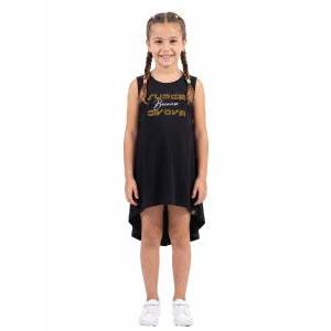 Abito bambina  smanicato cotone jersey nero