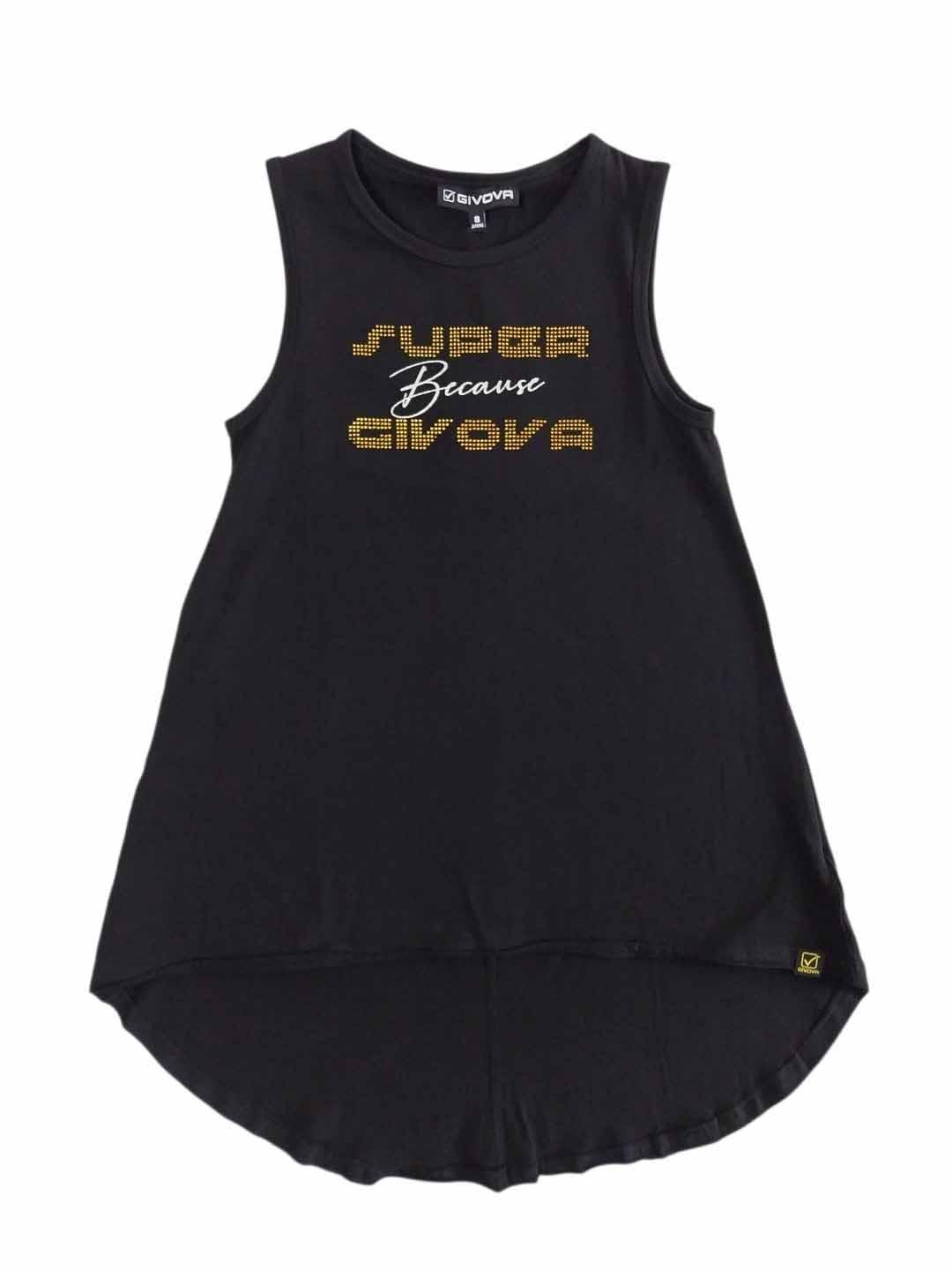 Abito bambina Givova smanicato cotone Jersey Nero