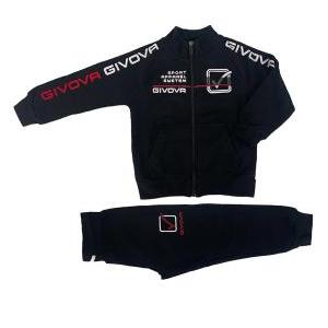 Tuta  bambino felpata full zip nero
