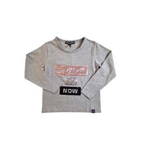 Maglia girocollo in cotone manica lunga bambina