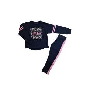 Completo tuta bambina in cotone felpato