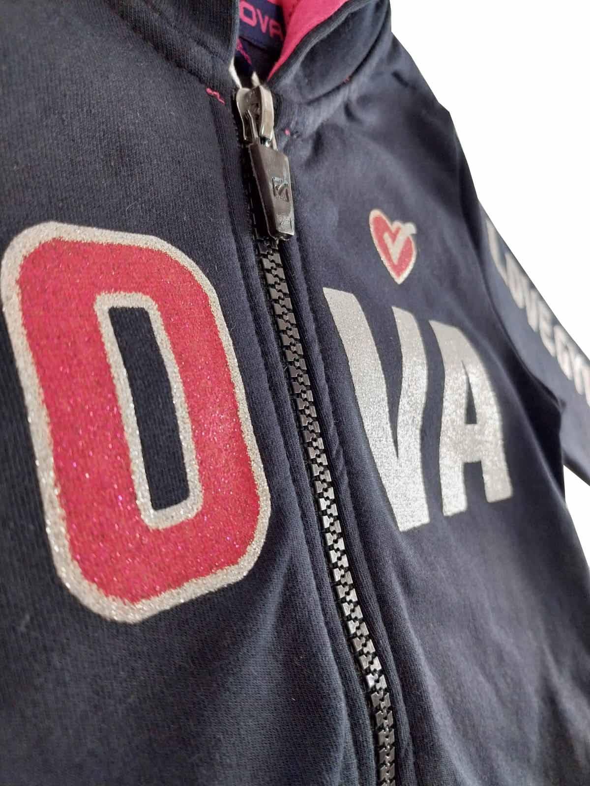 Tuta Givova felpata full zip neonata con cappuccio e glitter