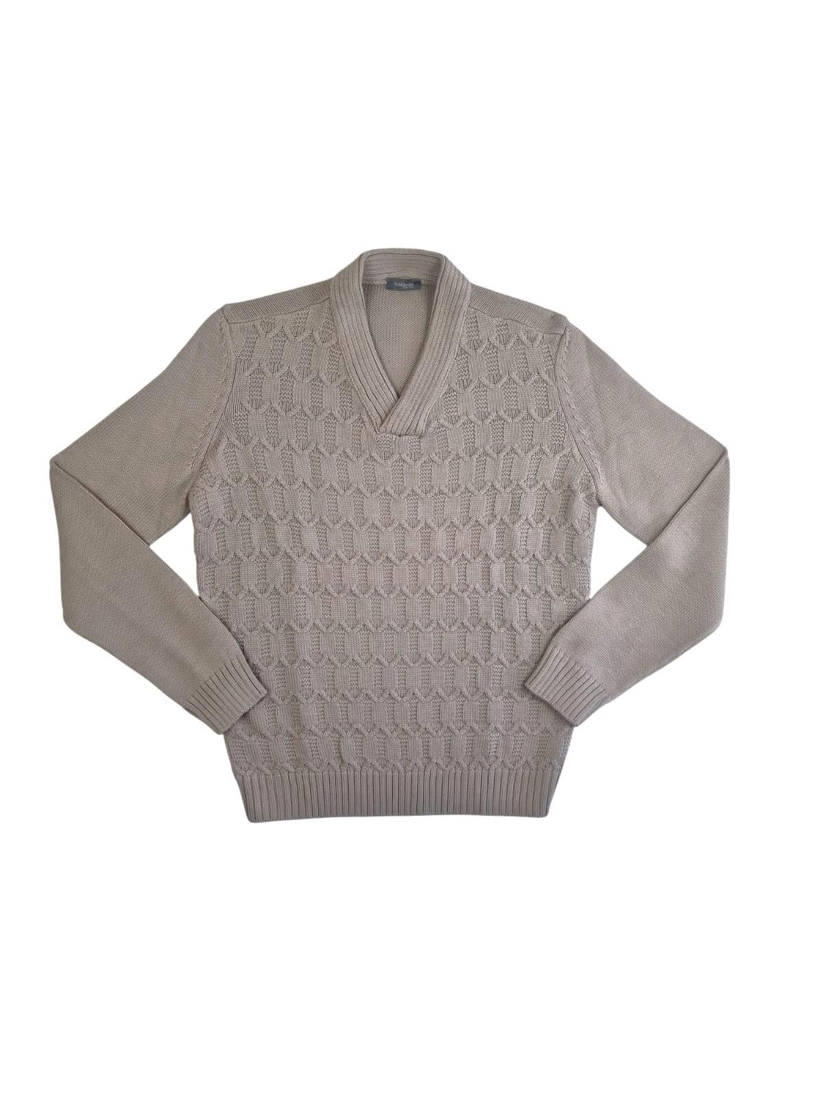 Maglione in misto lana da uomo scollo a V Nero Giardini grigio