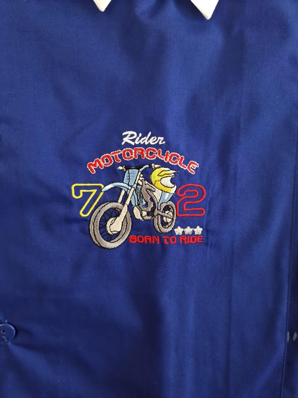 Grembiule scuola elementare da bambino blu motocicletta Ambrosino